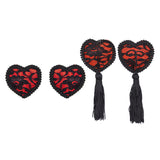 Maxbell Sexy Heart Lace Tassel Pasties Adhesive Nipper Cover Breast Sticker Bra 01