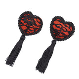 Maxbell Sexy Heart Lace Tassel Pasties Adhesive Nipper Cover Breast Sticker Bra 01