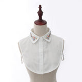 Fake Collar Beads Crystal Half Blouse False Collar Dickey White Design 2