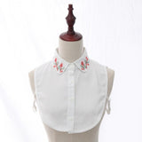 Max Fake Collar Beads Crystal Half Blouse False Collar Dickey White Design 6