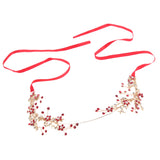 Crystal Rhinestone Headband Bridal Party Hair Band Hair Vine Red