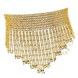 Glitter Beads Tassels Belly Chain for Ladies Women Dance with Bells Gold