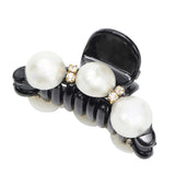 Crystal Pearl Hair Claw Black Clip for Women Rhinestone Hair Accessories S