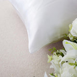 Max Mulberry Silk Pillowcase Both Sides Pillow Case Cover Queen Size Zipper White