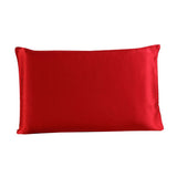 Max Mulberry Silk Pillowcase Both Sides Pillow Case Cover Queen Size Zipper Red