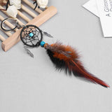 Handmade Dream Catcher Circular with Feather Car Hanging Decor Ornament 4