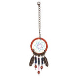 Handmade Dream Catcher Circular with Feather Car Hanging Decor Ornament 5