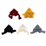 Parent-child Winter Knit Hooded Scarf Headscarf Neck Warmer Hoodie Hat Black