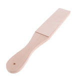 Wooden Handle Leather Sharpening Strop Coarse 2 Side Polishing For Razor