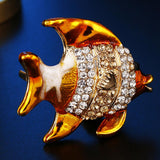 Max Cartoon Fish Brooch Pin Badge Novelty Bridal Wedding Jewelry Scarf Clips Yellow