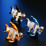 Max Cartoon Fish Brooch Pin Badge Novelty Bridal Wedding Jewelry Scarf Clips Yellow