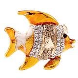 Max Cartoon Fish Brooch Pin Badge Novelty Bridal Wedding Jewelry Scarf Clips Yellow