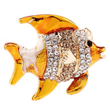 Max Cartoon Fish Brooch Pin Badge Novelty Bridal Wedding Jewelry Scarf Clips Yellow