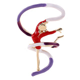 Max Fashion Enamel Brooch Pin Dancing Girls Design Lapel Pin Jewelry Red