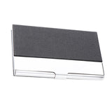 Business Name Card Holder Luxury PU Leather&Stainless Steel Card Case Black