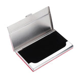 Max Business Name Card Holder Luxury PU Leather&Stainless Steel Card Case Red