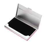 Max Business Name Card Holder Luxury PU Leather&Stainless Steel Card Case Red