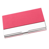 Max Business Name Card Holder Luxury PU Leather&Stainless Steel Card Case Red