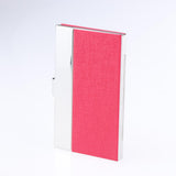 Max Business Name Card Holder Luxury PU Leather&Stainless Steel Card Case Red