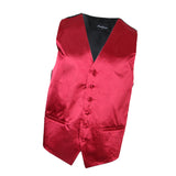 Men's Formal Slim Fit Suit Vest Business Solid Tuxedo Waistcoat L Red