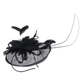 Womens Feather Fascinator Hat 1920s Gatsby Wedding Bridal Headband Black