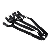 Sheet Bed Suspenders Adjustable Crisscross Sheet Band Straps Grippers Black