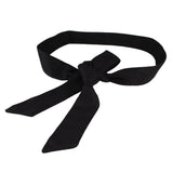 Women Woolen Tie Waist Belt Band for Overcoat Wrap Corset Black