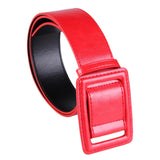 Womens Chic Waistband Wide Cinch Belt with Fashion Metal Square Buckle Red