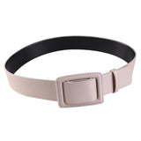 Max Womens Chic Waistband Wide Cinch Belt with Fashion Metal Square Buckle Beige