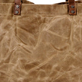 Max Women's Waxed Canvas Waterproof Shoulder Bag Large Capacity Tote Bag Khaki