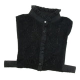 Max Lady Lace Chiffon Fake False Collar Detachable Half Shirt Dicky Collar Black