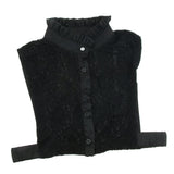 Max Lady Lace Chiffon Fake False Collar Detachable Half Shirt Dicky Collar Black