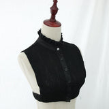 Max Lady Lace Chiffon Fake False Collar Detachable Half Shirt Dicky Collar Black