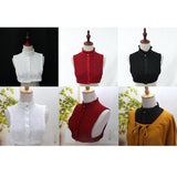 Max Lady Lace Chiffon Fake False Collar Detachable Half Shirt Dicky Collar Black