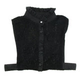 Max Lady Lace Chiffon Fake False Collar Detachable Half Shirt Dicky Collar Black