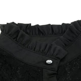 Max Lady Lace Chiffon Fake False Collar Detachable Half Shirt Dicky Collar Black