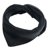 Max Satin Silk Feel Formal Square Neck Scarf Head Hair Scarf Wrap Handkerchief Black