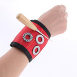 Max Magnetic Wristband Nail Screw Holder Tool Storage Drill Belt Red
