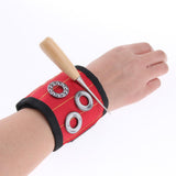 Max Magnetic Wristband Nail Screw Holder Tool Storage Drill Belt Red