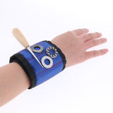 Max Magnetic Wristband Nail Screw Holder Tool Storage Drill Belt Blue