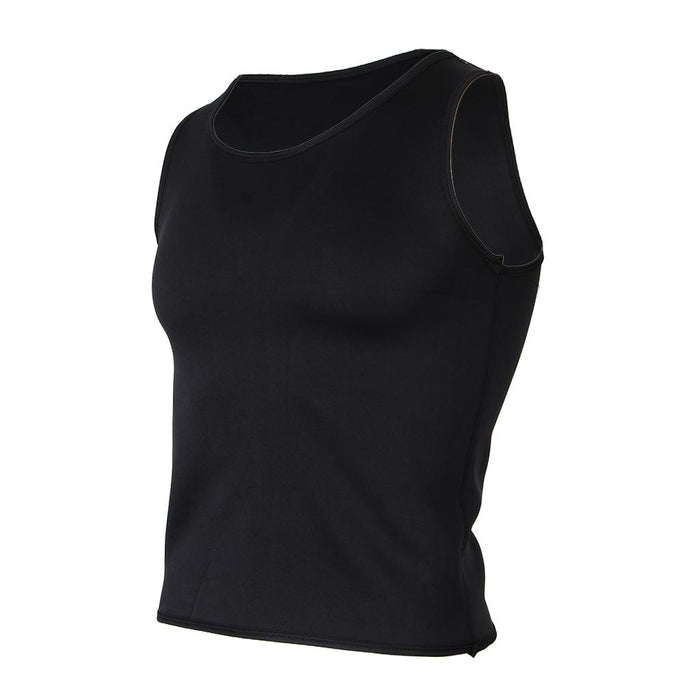 Men Sauna Sweat Vest Weightloss Shapewear Neoprene Tank Top L Black