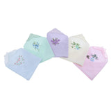 Max Women Ladies Cotton Floral Embroidery Handkerchiefs Lace Hankie Set of 5