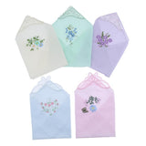 Max Women Ladies Cotton Floral Embroidery Handkerchiefs Lace Hankie Set of 5