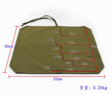 Portable Unisex Chef Canvas Knife Wallet Carry Case Roll 6 Compartment Green