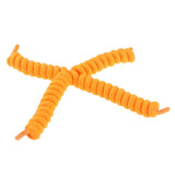 Elastic No Tie Shoe Laces Curly Shoelaces for Adults & Kids Trainers Orange