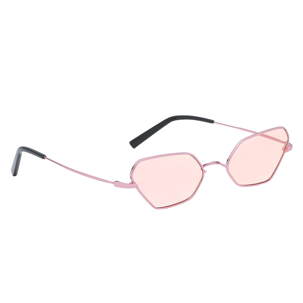 Unisex Metal Frame Fashion Cat Eye Sunglasses UV 400 Eyeglasses Pink