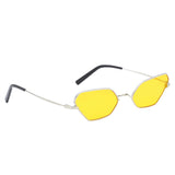 Unisex Metal Frame Fashion Cat Eye Sunglasses UV 400 Eyeglasses Yellow