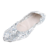 Women Girl Belly Dance Shoes Non-slip Soft Soles Performance Shoes M Silver