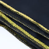 Maxbell Belly Dance Chiffon Veil Shawl Scarf Sequins Trim Hip Wrap Scarves Black