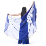 Belly Dance Chiffon Veil Shawl Scarf Sequins Trim Hip Wrap Scarves Royal Blue